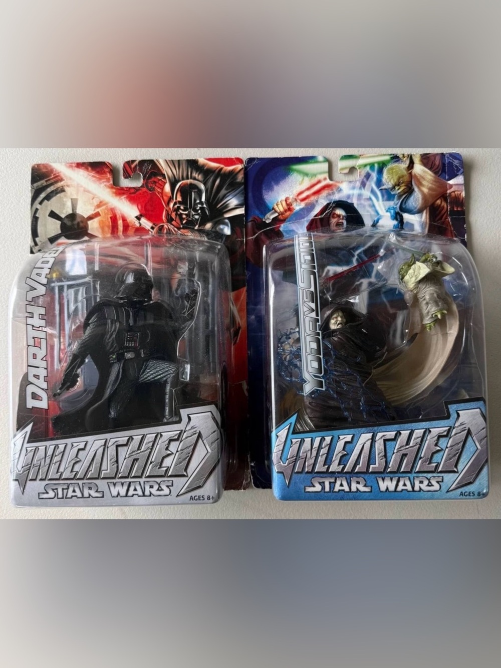 Star Wars Unleashed Figure Statue Lot Darth Vader & Yoda vs Sidious Hasbro NIP
